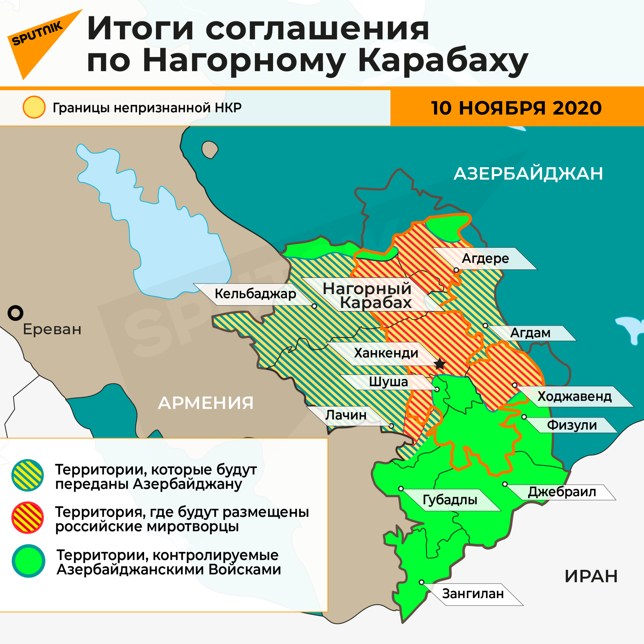 Инфографика: Итоги соглашения по Карабаху - Sputnik Азербайджан