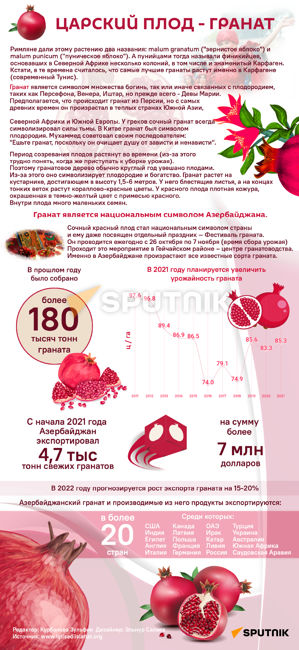 Инфографика: Царский плод - гранат - Sputnik Азербайджан