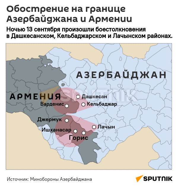 Инфографика: Обострение на границе Азербайджана и Армении - Sputnik Азербайджан