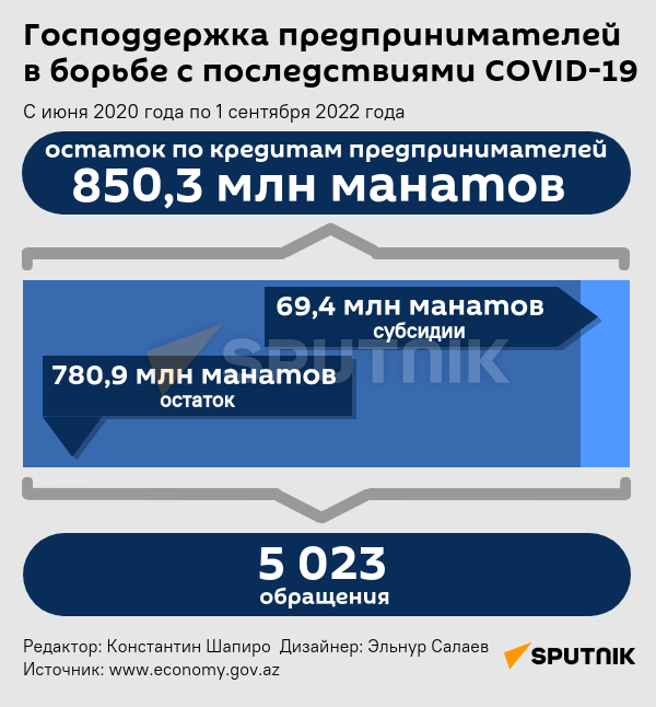 Инфографика: Господдержка предпринимателей в борьбе с последствиями COVİD-19 - Sputnik Азербайджан