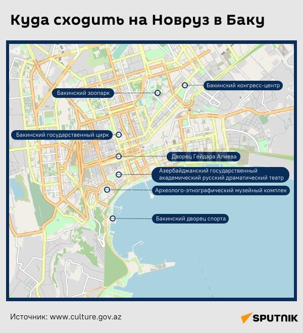 Инфографика: Куда сходить на Новруз в Баку? - Sputnik Азербайджан