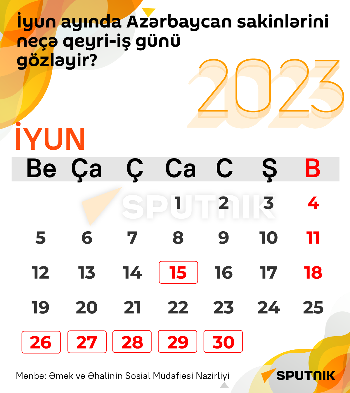 İyun ayında Azərbaycan əhalisi üçün qeyriiş günləri 30.05.2023