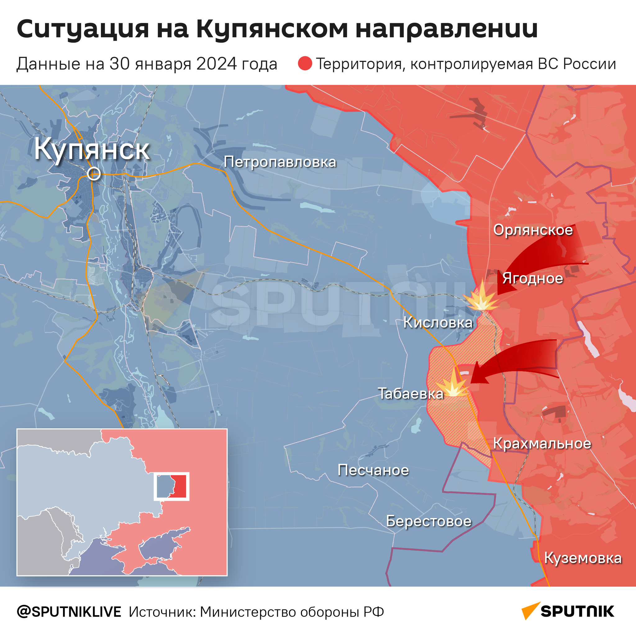 Инфографика: Ситуация на Купянском направлении - Sputnik Азербайджан