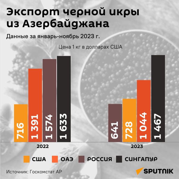 Инфографика: Экспорт черной икры из Азербайджана - Sputnik Азербайджан