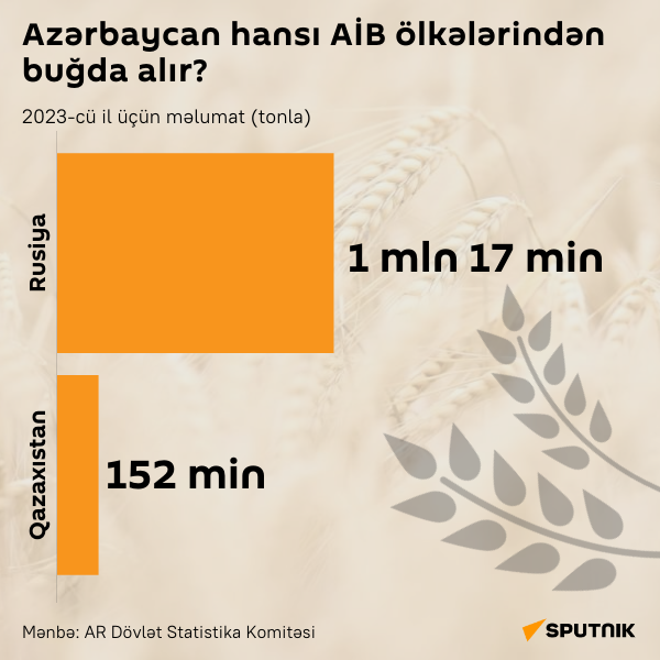 İnfoqrafika: Azərbaycan hansı AİB ölkələrindən buğda alır? - Sputnik Azərbaycan
