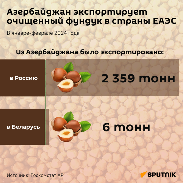 Инфографика: Азербайджан экспортирует фундук в страны ЕАЭС - Sputnik Азербайджан