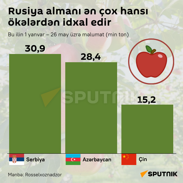 İnfoqrafika: Rusiya almanı ən çox hansı ölkələrdən idxal edir - Sputnik Azərbaycan