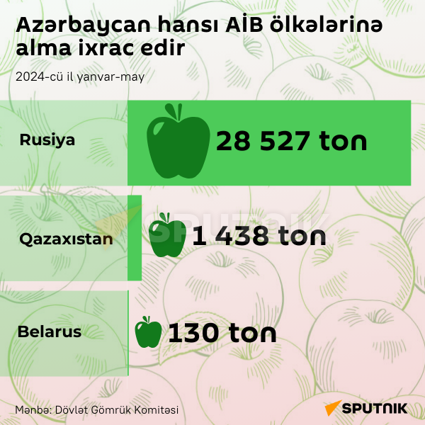 İnfoqrafika: Azərbaycan hansi AİB ölkəlrinə alma ixrac edir - Sputnik Azərbaycan