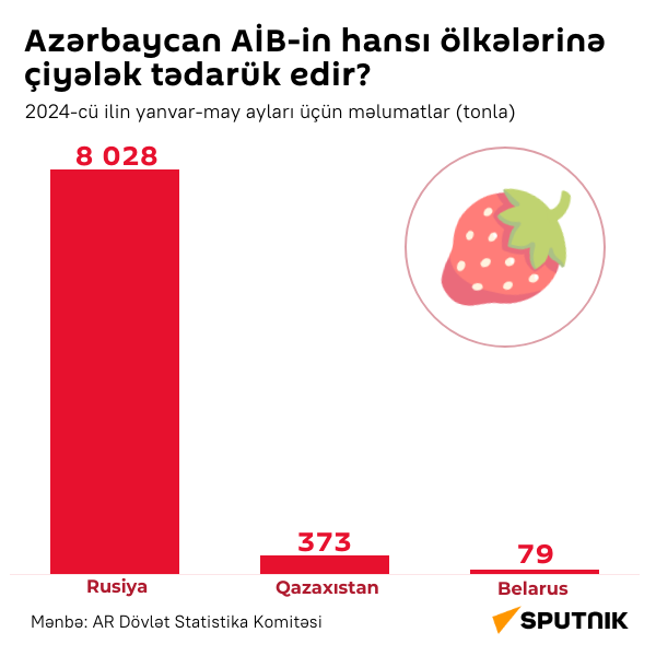 İnfoqrafika: Azərbaycan AİB-in hansı ölkələrimə çiyələk tədarük edir? - Sputnik Azərbaycan