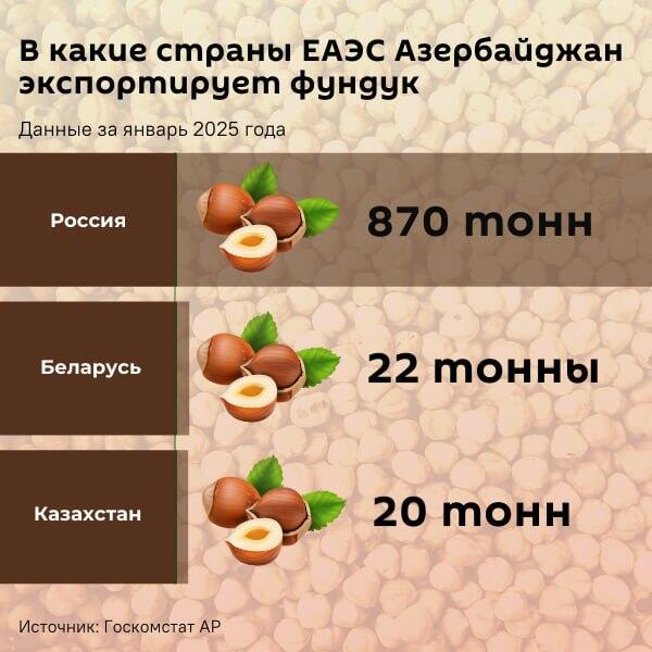 Инфографика: В какие страны ЕАЭС Азербайджан экспортирует фундук - Sputnik Азербайджан