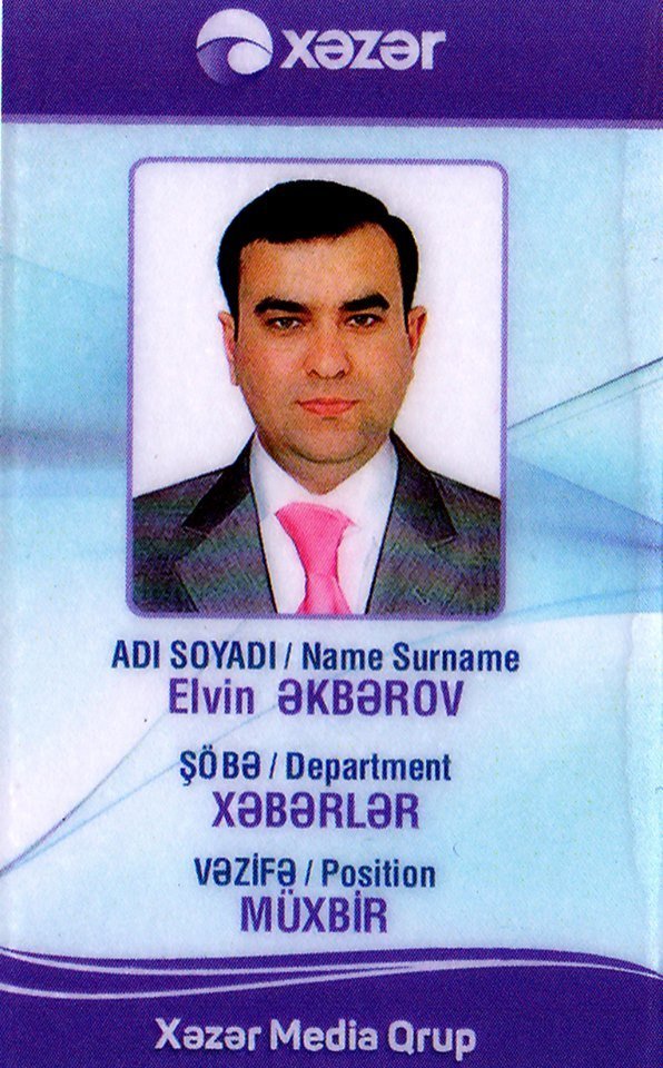 Elvin Əkbərovun vəsiqəsi Elvin Əkbərovun vəsiqəsi