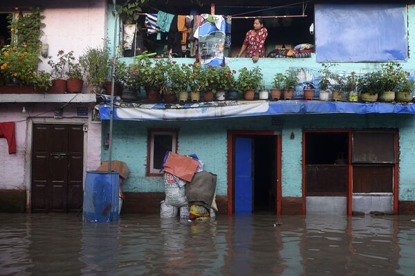 Последствия наводнения в Катманду, Непал - Sputnik Азербайджан