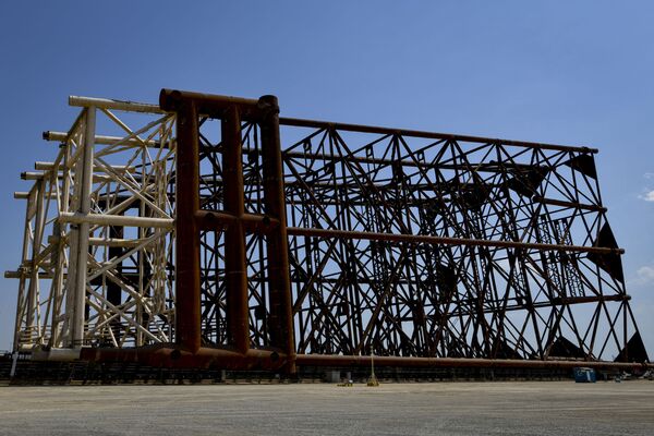 Опорный блок добывающей платформы для месторождения Карабах на Бакинском заводе глубоководных оснований имени Гейдара Алиева - Sputnik Азербайджан