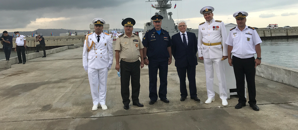 Торжественная встреча команды Российской Федерации в военно-морской базе «Пута» ВМС Азербайджанской Республики - Sputnik Азербайджан