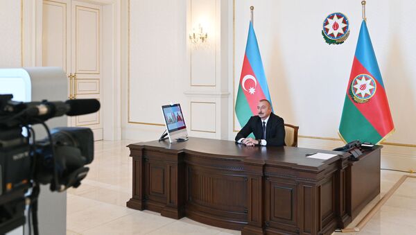 Prezident İlham Əliyev “Euronews” televiziyasına müsahibəsi zamanı - Sputnik Azərbaycan