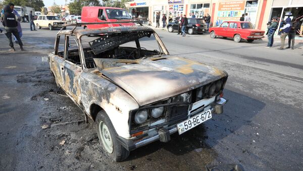Последствия обстрелов в азербайджанском городе Барда - Sputnik Azərbaycan