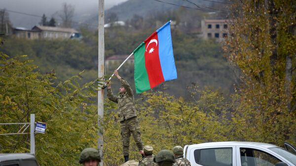 Азербайджанские военные в Лачинском районе, фото из архива - Sputnik Азербайджан