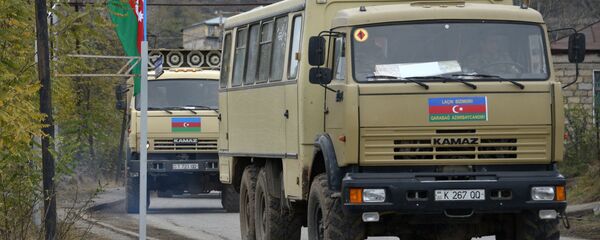 Колонна с азербайджанскими военными в Лачинском районе, фото из архива  - Sputnik Азербайджан