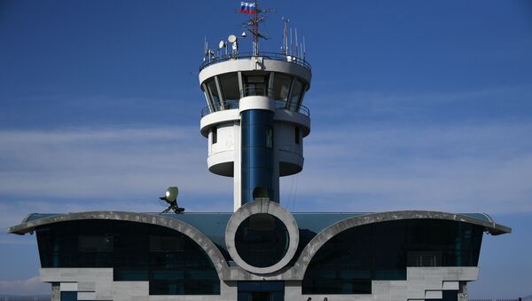 Вышка командно-диспетчерского пункта аэродрома аэропорта в населённом пункте Ходжалы, фото из архива - Sputnik Azərbaycan