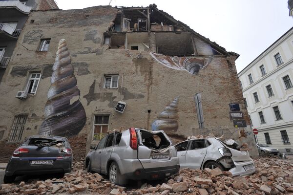 Последствия землетрясения в Загребе, Хорватия - Sputnik Azərbaycan
