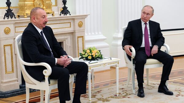 Президент Азербайджана Ильхам Алиев и президент России Владимир Путин - Sputnik Азербайджан