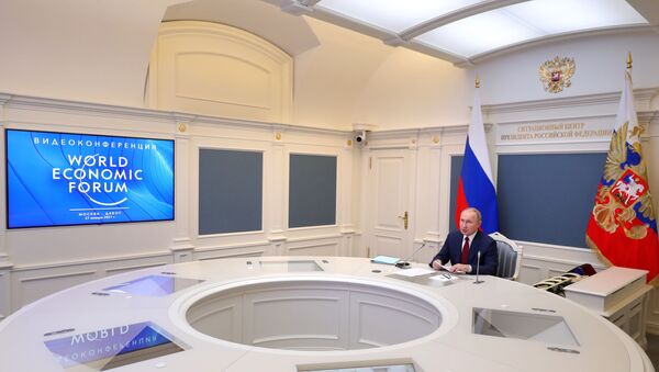 Президент РФ В. Путин выступил на сессии онлайн-форума Давосская повестка дня 2021 - Sputnik Азербайджан