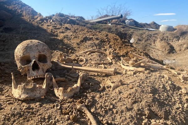 Кости обнаруженые в селе Ахмедагали в Агдамском районе - Sputnik Азербайджан