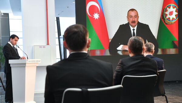 Пресс-конференция президента Азербайджана Ильхама Алиева в Баку  - Sputnik Азербайджан