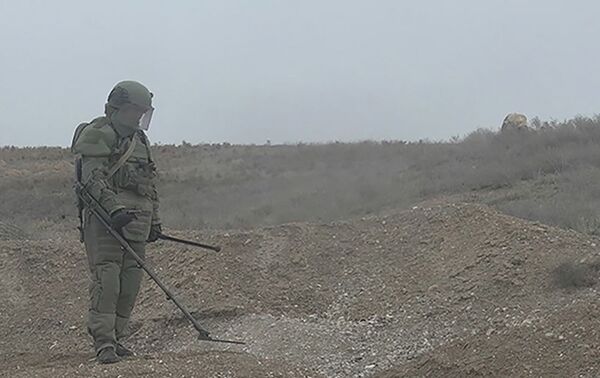 Работы по очистке местности от взрывоопасных предметов в Карабахе - Sputnik Азербайджан
