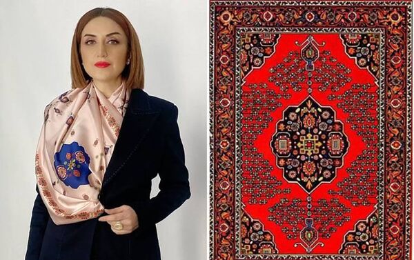 Гюльнара Халилова представила шелковые шарфы с орнаментами известных карабахских ковров - Sputnik Азербайджан