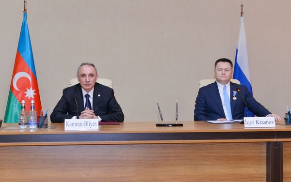 Встреча генеральных прокуроров Азербайджана и России Кямрана Алиева и Игоря Краснова - Sputnik Азербайджан