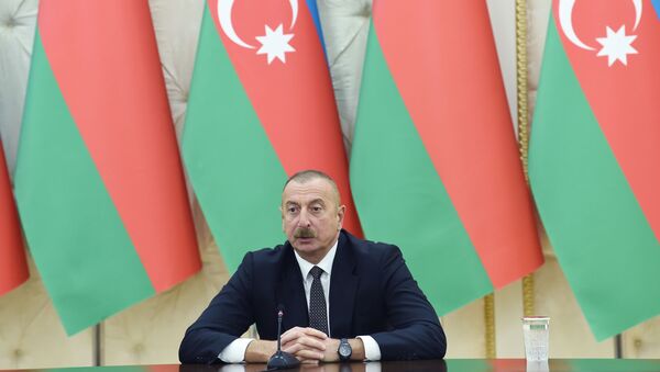 Президент Азербайджанской Республики Ильхам Алиев и Президент Беларуси Александр Лукашенко выступили с заявлениями для прессы - Sputnik Azərbaycan