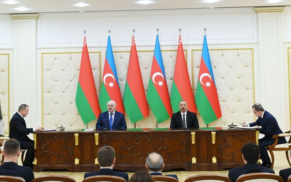 Церемония подписания азербайджано-белорусских документов - Sputnik Азербайджан