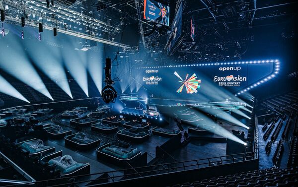 Сцена Евровидения-2021 концертного зала Ahoy в Роттердаме - Sputnik Азербайджан