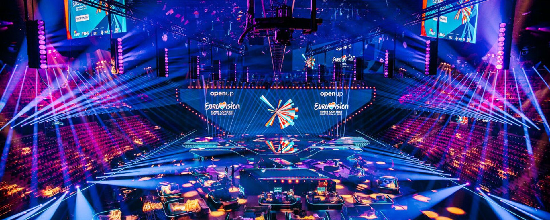 Сцена Евровидения-2021 концертного зала Ahoy в Роттердаме - Sputnik Азербайджан, 1920, 20.10.2021