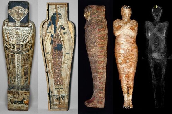 Радиологическая экспертиза древней мумии, которая была обнаружена в королевских гробницах в Верхнем Египте, доказала, что это тело беременной женщины - Sputnik Азербайджан