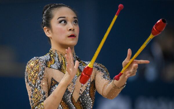Американская гимнастка Лора Зенг на Кубке мира в Баку - Sputnik Азербайджан