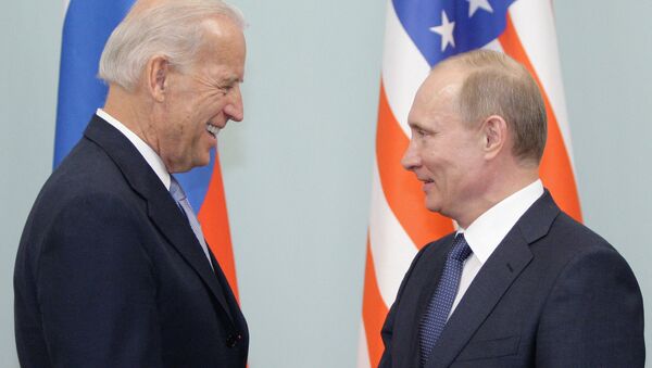 Встреча Владимира Путина и Джо Байдена, фото из архива - Sputnik Azərbaycan