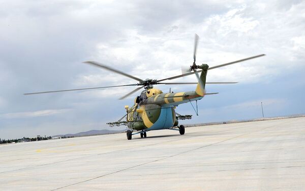 Военный вертолет ВВС Азербайджана на учениях Anatolian Phoenix-2021 - Sputnik Азербайджан