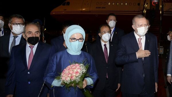 Президент Турции Реджеп Тайип Эрдоган во время визита в Баку - Sputnik Azərbaycan