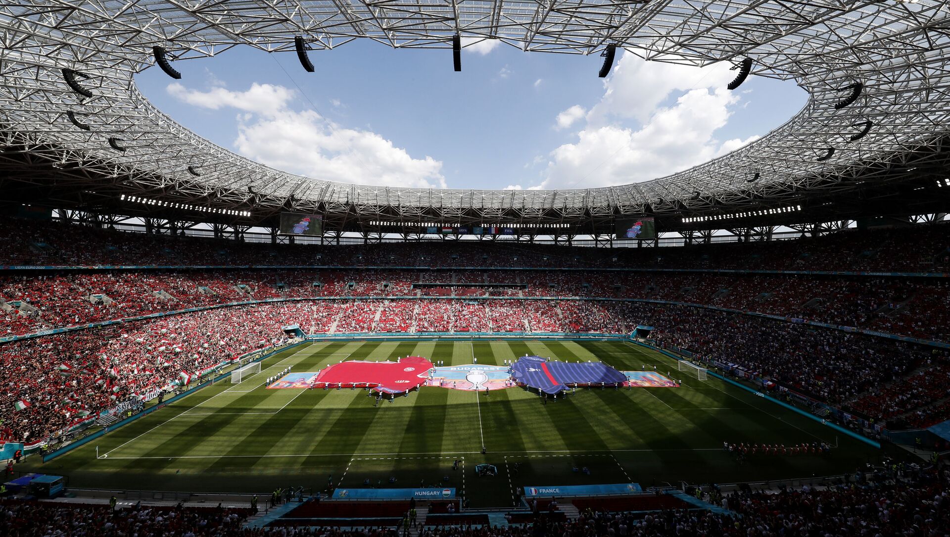 Пушкаш Арена перед началом матча ЕВРО-2020 Венгрия - Франция - Sputnik Азербайджан, 1920, 19.06.2021
