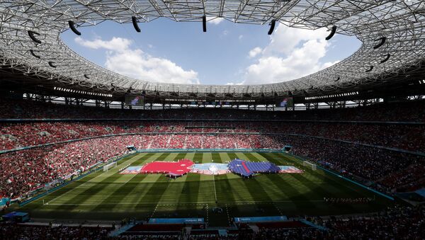 Пушкаш Арена перед началом матча ЕВРО-2020 Венгрия - Франция - Sputnik Азербайджан