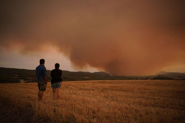 Лесной пожар в Каталонии, Испания. - Sputnik Азербайджан