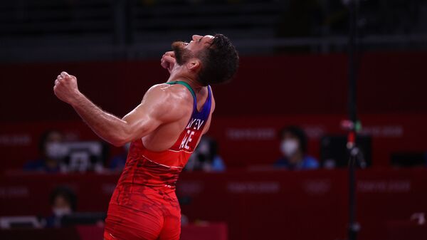 Азербайджанский борец Гаджи Алиев на Олимпийских играх в Токио - Sputnik Azərbaycan