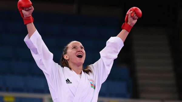 Azərbaycan karate millisinin üzvü İrina Zaretska - Sputnik Azərbaycan