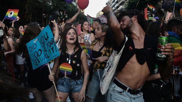 Парад ЛГБТ в Греции, фото из архива - Sputnik Azərbaycan