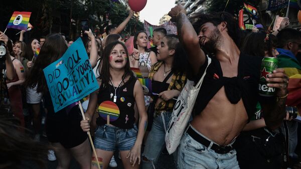 Парад ЛГБТ в Греции, фото из архива - Sputnik Azərbaycan