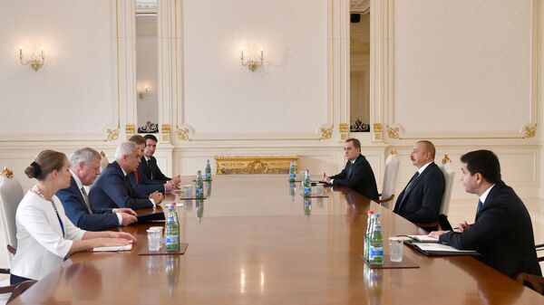 Президент Азербайджана Ильхам Алиев принял министра иностранных дел Словакии Ивана Корчока - Sputnik Азербайджан