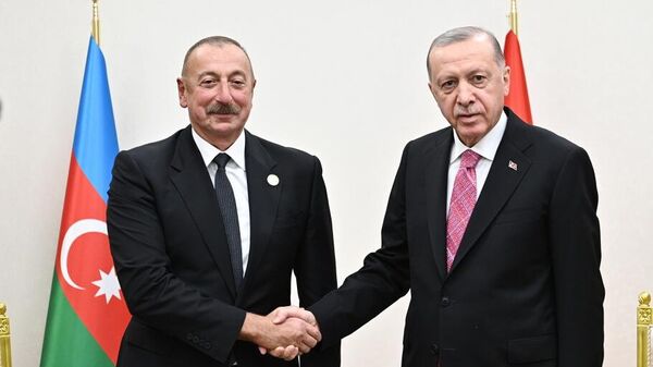  Президент Турции Реджеп Тайип Эрдоган и президент Азербайджана Ильхам Алиев - Sputnik Азербайджан