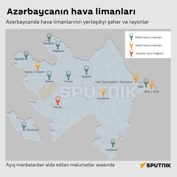 İnfoqrafika: Azərbaycanın hava limanları - Sputnik Azərbaycan